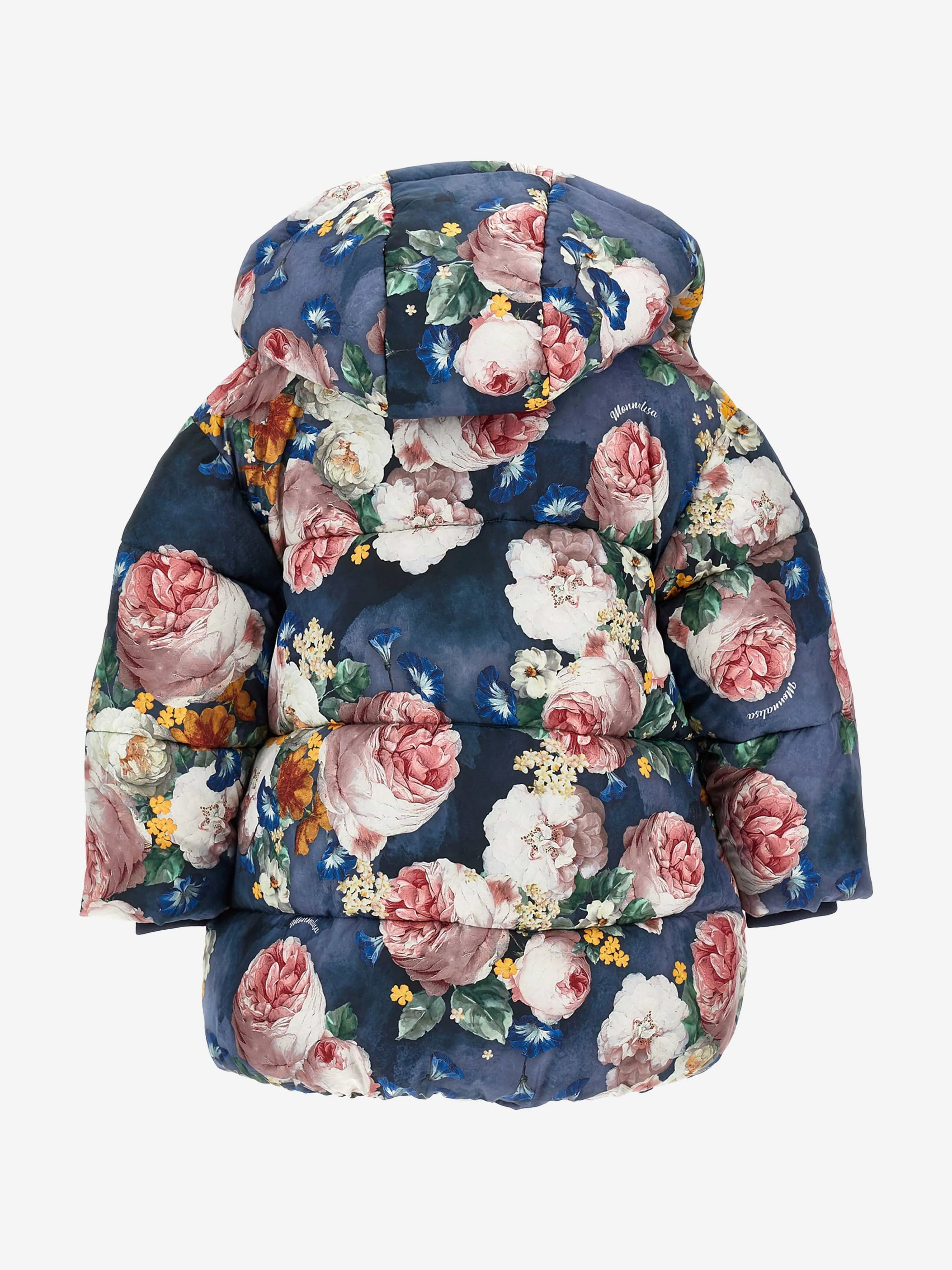 Monnalisa Mädchen Barock Rosen Steppjacke in Blau