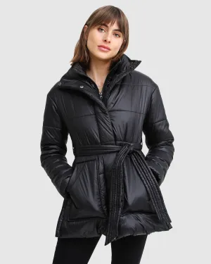 Moonrise Gürtel-Pufferjacke - Schwarz