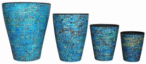 MOST225 - Mosaic Terracotta Pot - Blue,unique decorative planter