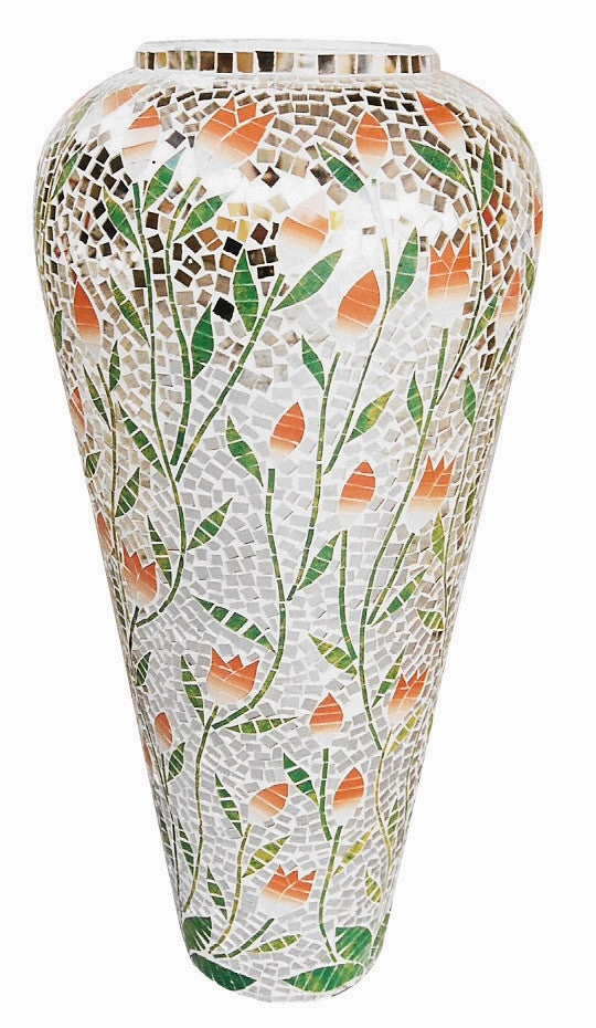 MOST 12 Terracotta Mosaic W/Roses,unique decorative planter