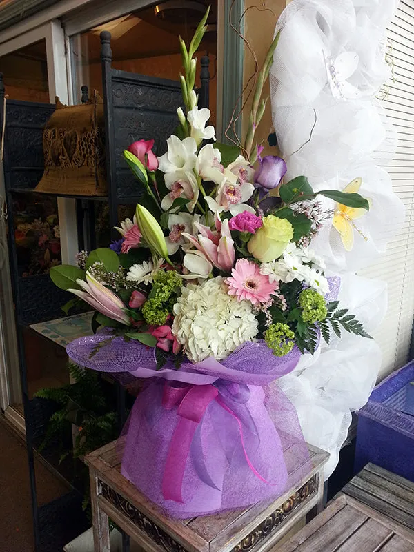 Mother's day No.32 (Photo shown is Large size. Small $90, Medium $110, Large $130 Extravagant $150 CAD),faux bloom stem 
