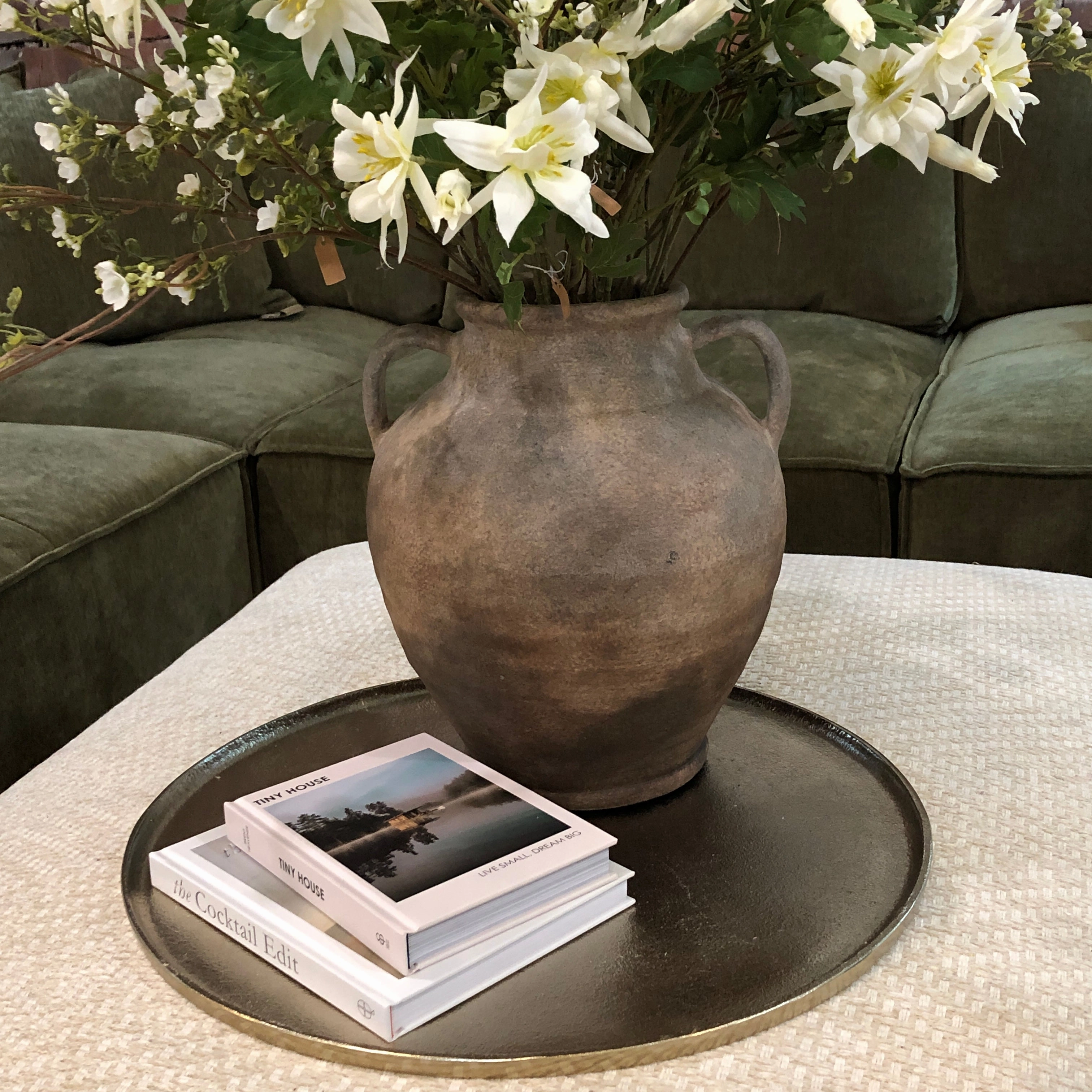 Mottled Effect Rustic Ceramic Vase 33cm,hand-painted ceramic vase
