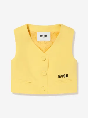 MSGM Mädchen Technikstoff Gilet in Gelb