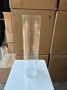 MT4-16 Ribbed Glass 4x16h Cylinder Vase Clear Thin Machine made,aesthetic flower vase