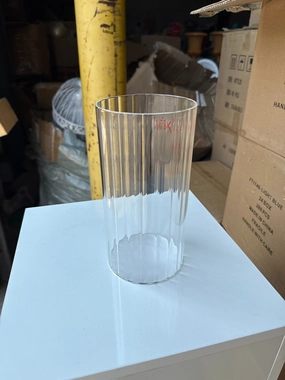 MT4-8 Ribbed Glass 4x8h Cylinder Vase Clear Thin Machine made,aesthetic flower vase
