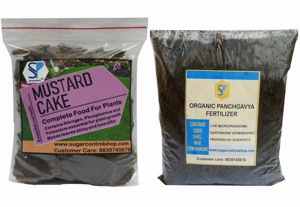 Mustard Cake (935 gm) And Organic Panchgavya Fertilizer (20 gm),potted plant decor