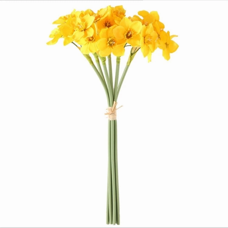 Narcissus Daffodils Artificial Silk Flower Bunch Yellow NARCI002