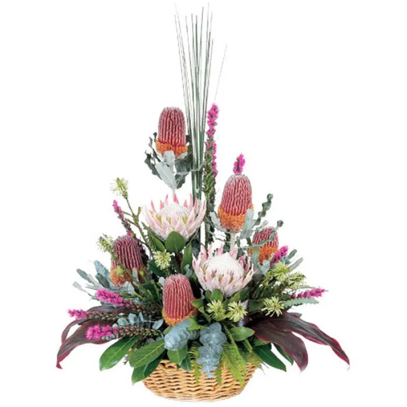 Native Basket,realistic flower bouquet 