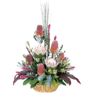 Native Basket,realistic flower bouquet 