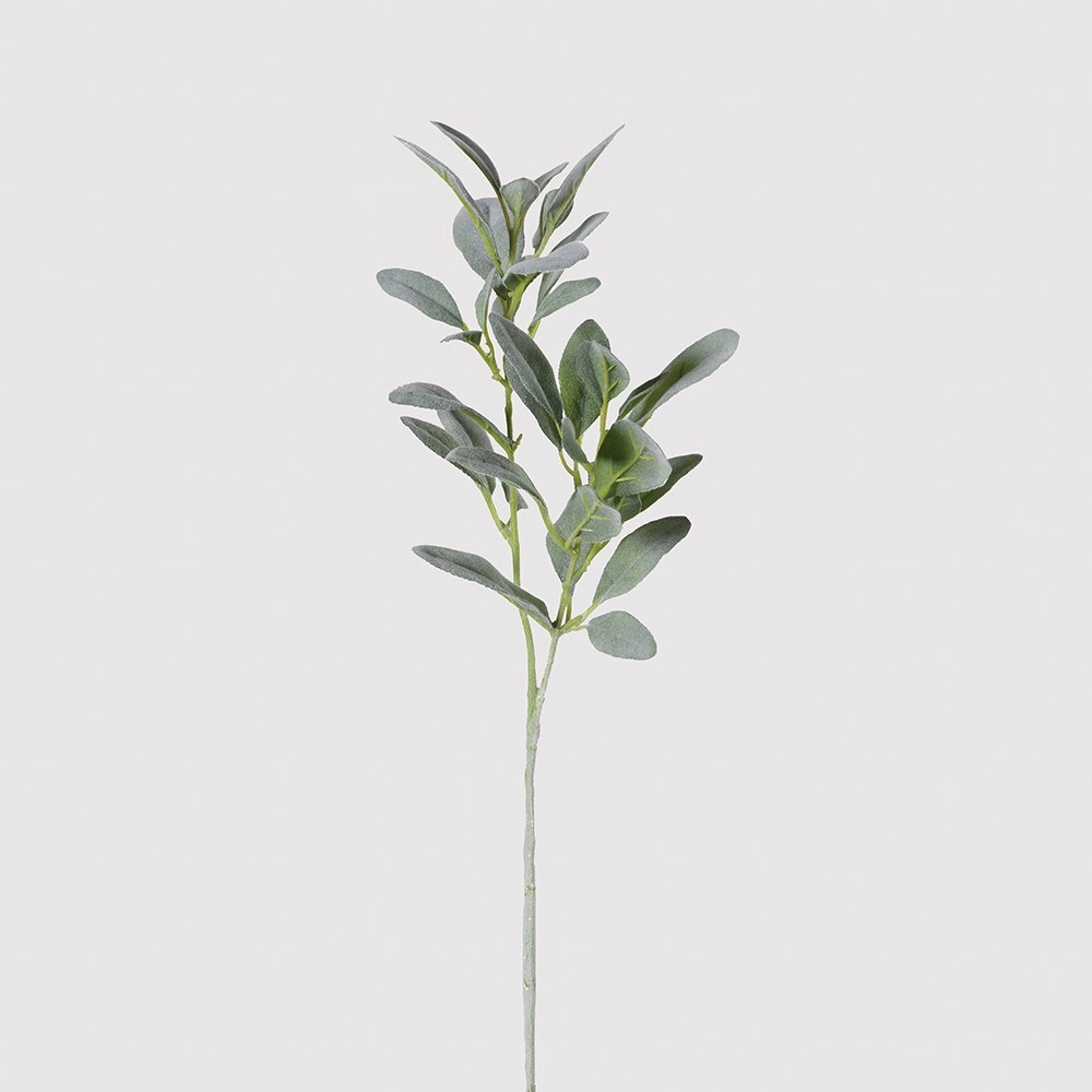Natural Flocked Lamb's Ear Leaf Spray 72cm