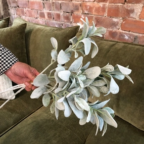 Natural Flocked Lamb's Ear Leaf Spray 72cm,dried artificial flower