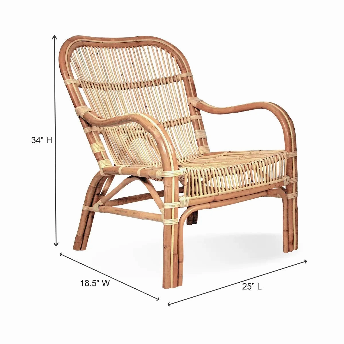 Natural Rattan Riviera Arm Chair
