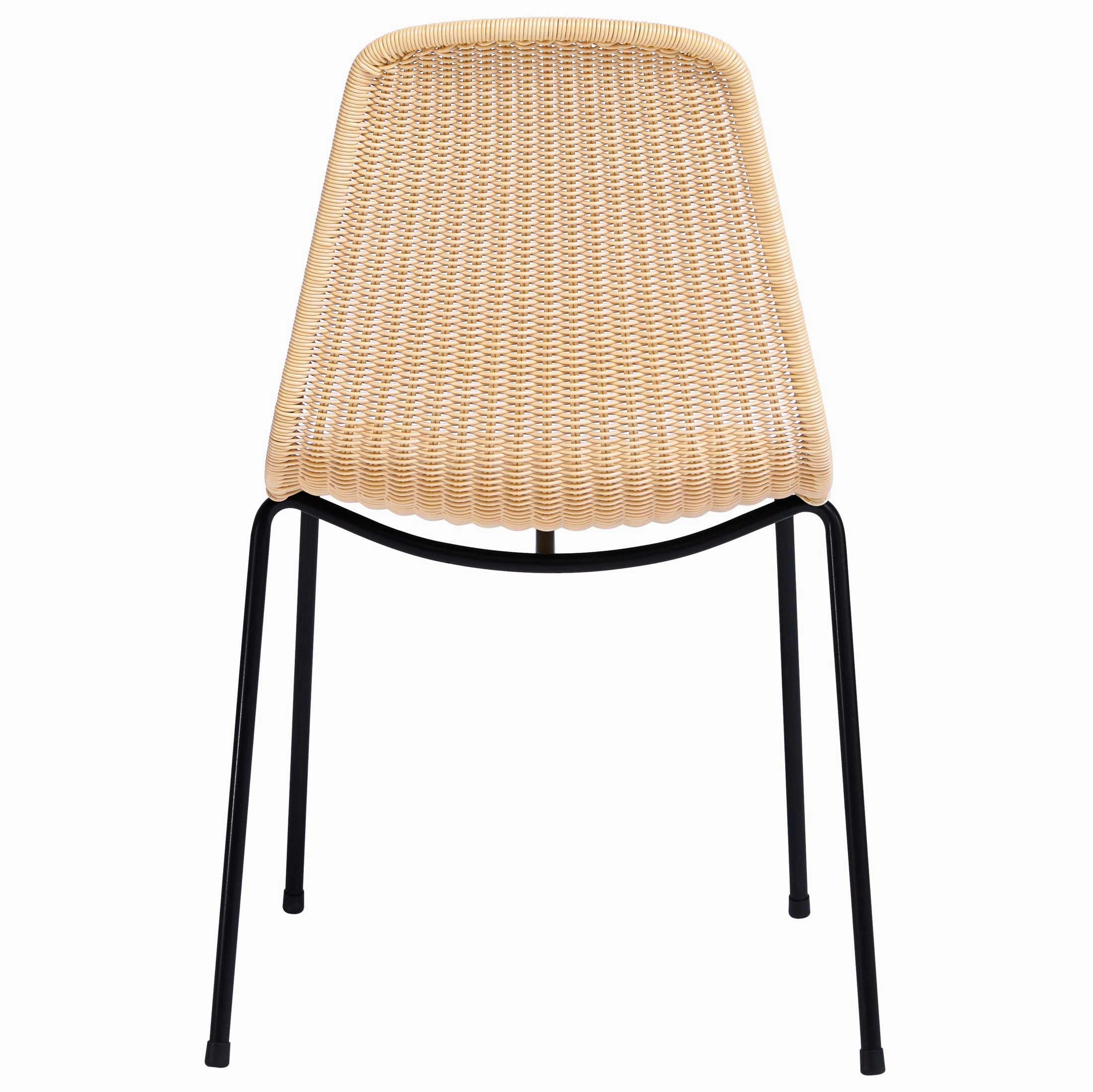 Natural Wheat Rattan "Basket" Outdoor Dining Chair