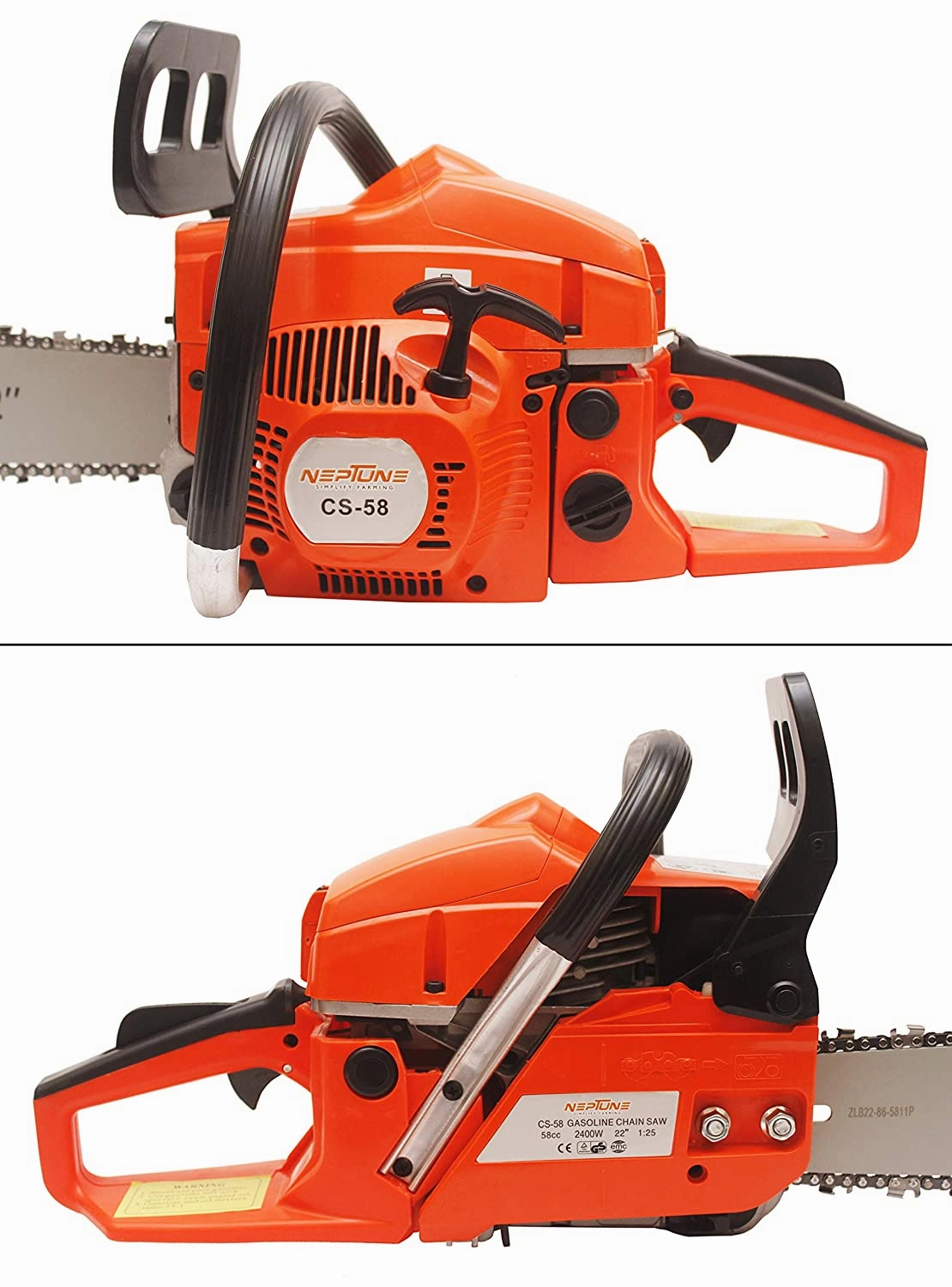 Neptune 2 Stroke Petrol Engine 58CC Chain Saw With 22Inch Cutter Bar CS-58