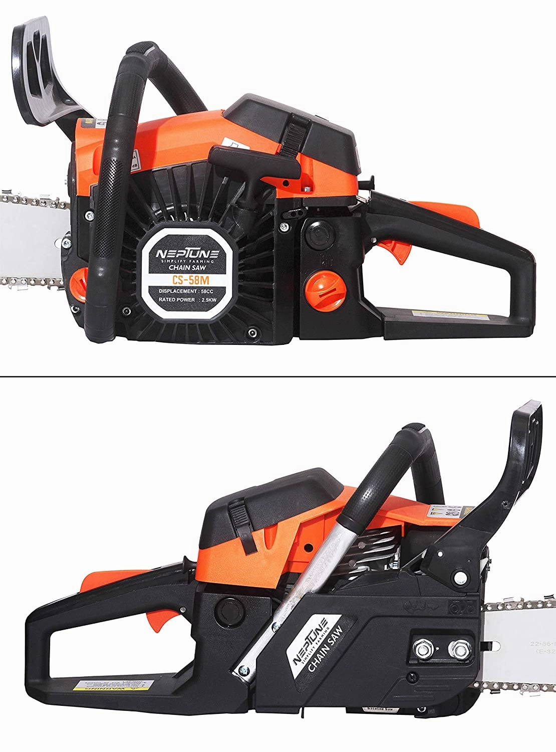 Neptune 2 Stroke Petrol Engine 58CC Chain Saw With 22Inch Cutter Bar CS-58