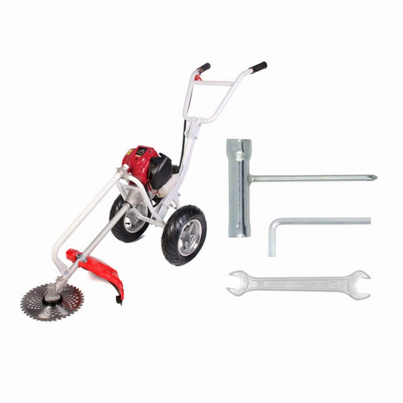 Neptune Heavy Duty 4 Stroke 35CC Petrol Engine Trolley Hand Push Brush Cutter With Wheels BC-360W