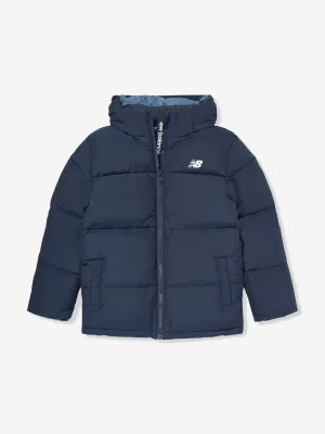 New Balance Jungen Logo Pufferjacke in Marineblau