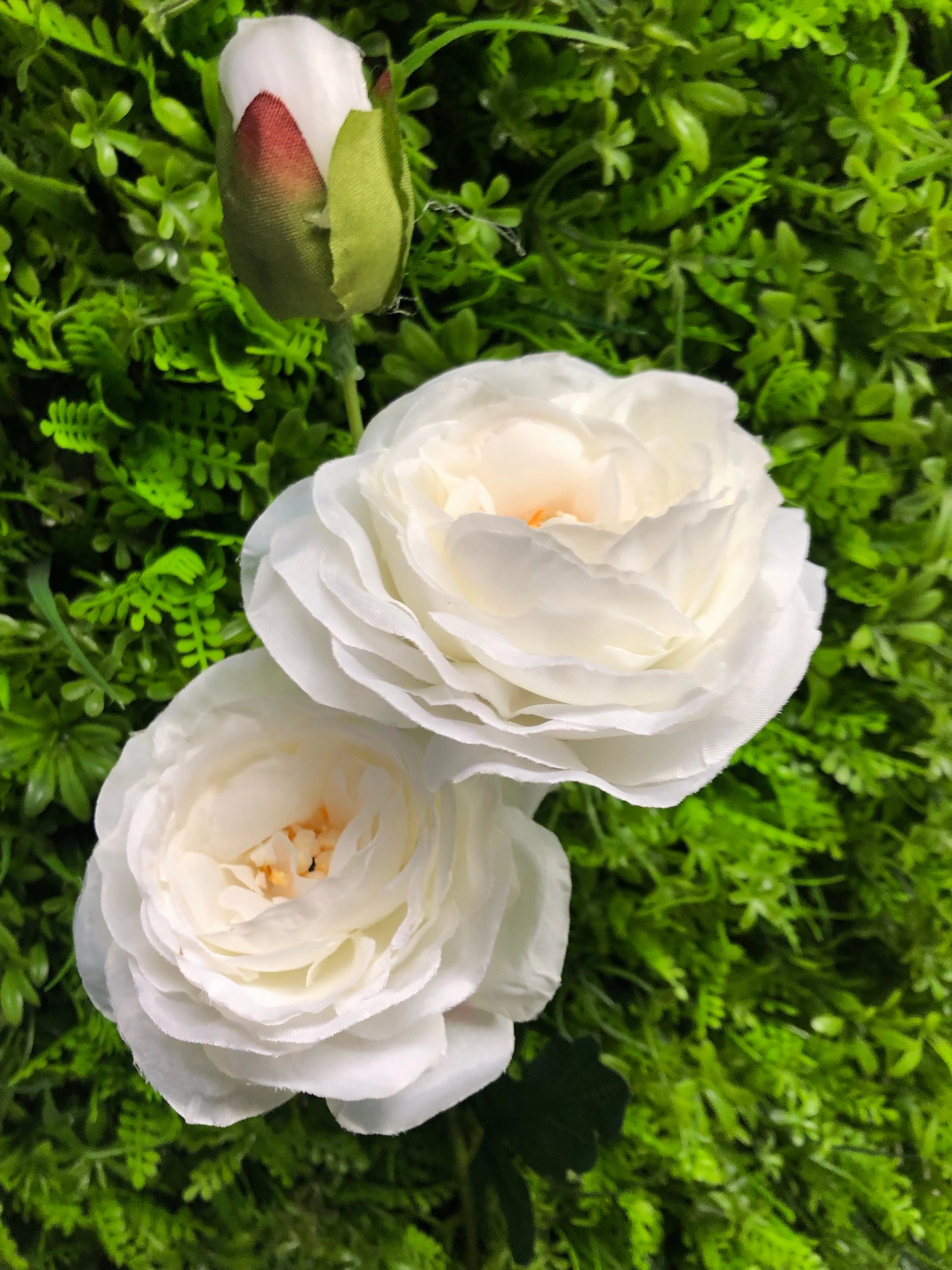 New 2 1 head Cream Puffy Rose Spray artificial flower