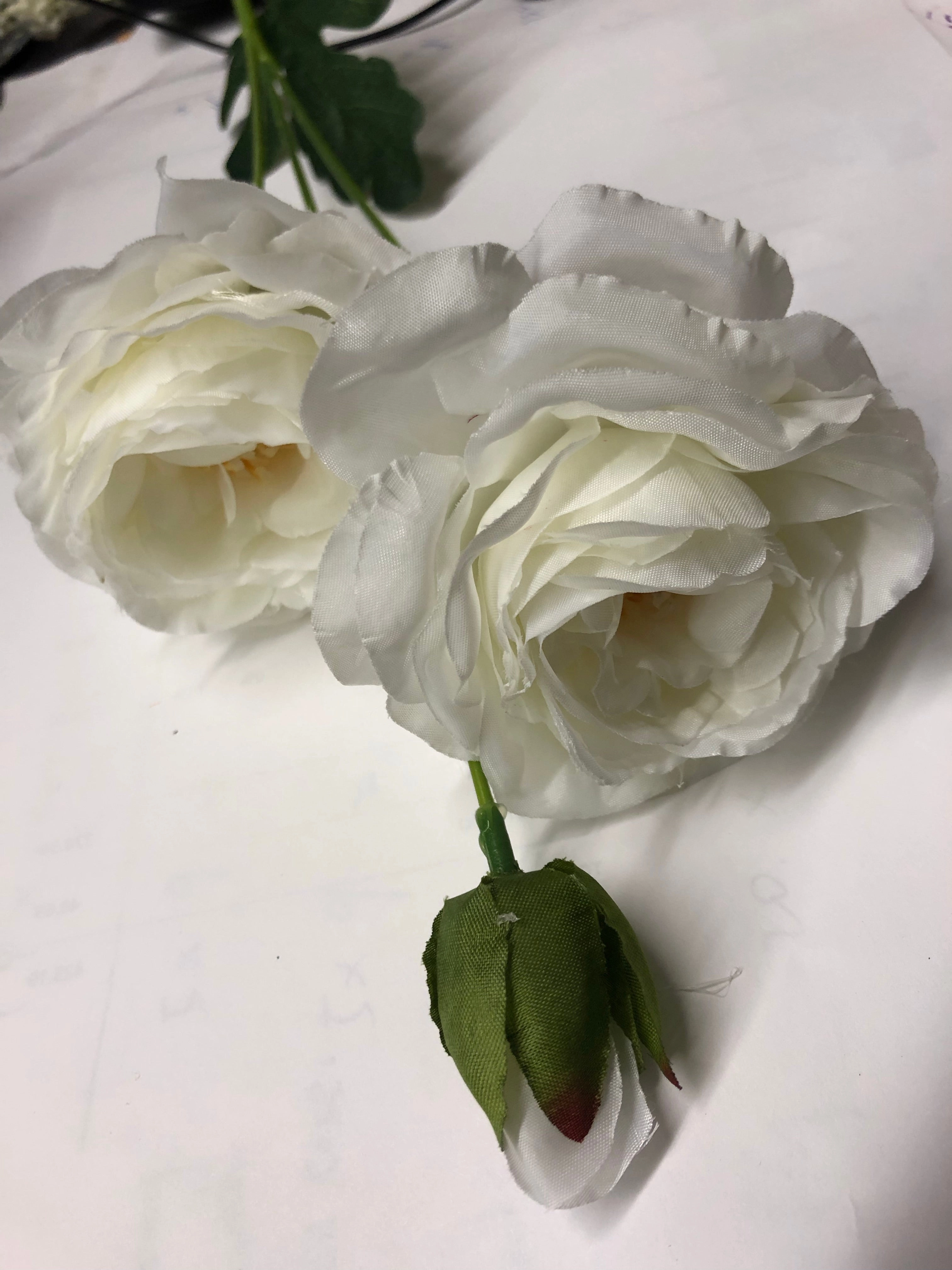 New 2 1 head Cream Puffy Rose Spray artificial flower