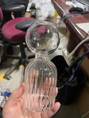 New 6 Small bud Glass Vase with ripple line striped,aesthetic flower vase
