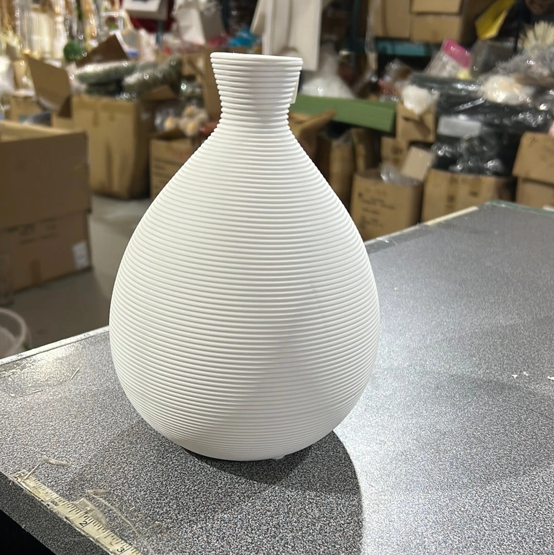 New 8" Round Ceramic White vase,aesthetic flower vase