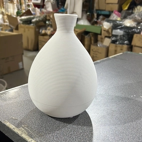 New 8" Round Ceramic White vase,aesthetic flower vase