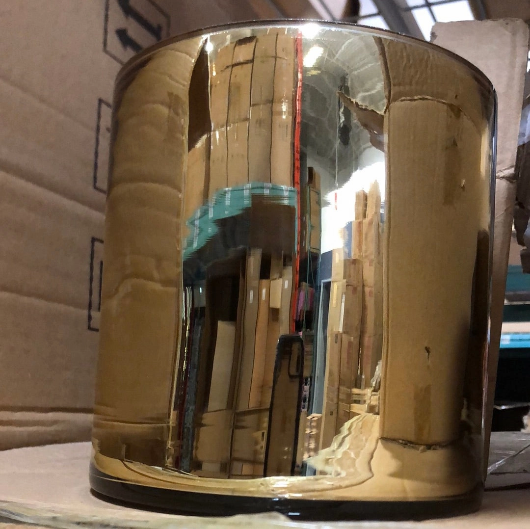 NEW!! Gold Wedding Centrepiece (6") Solid Gold Cylinder Glass machine made Vase,aesthetic flower vase