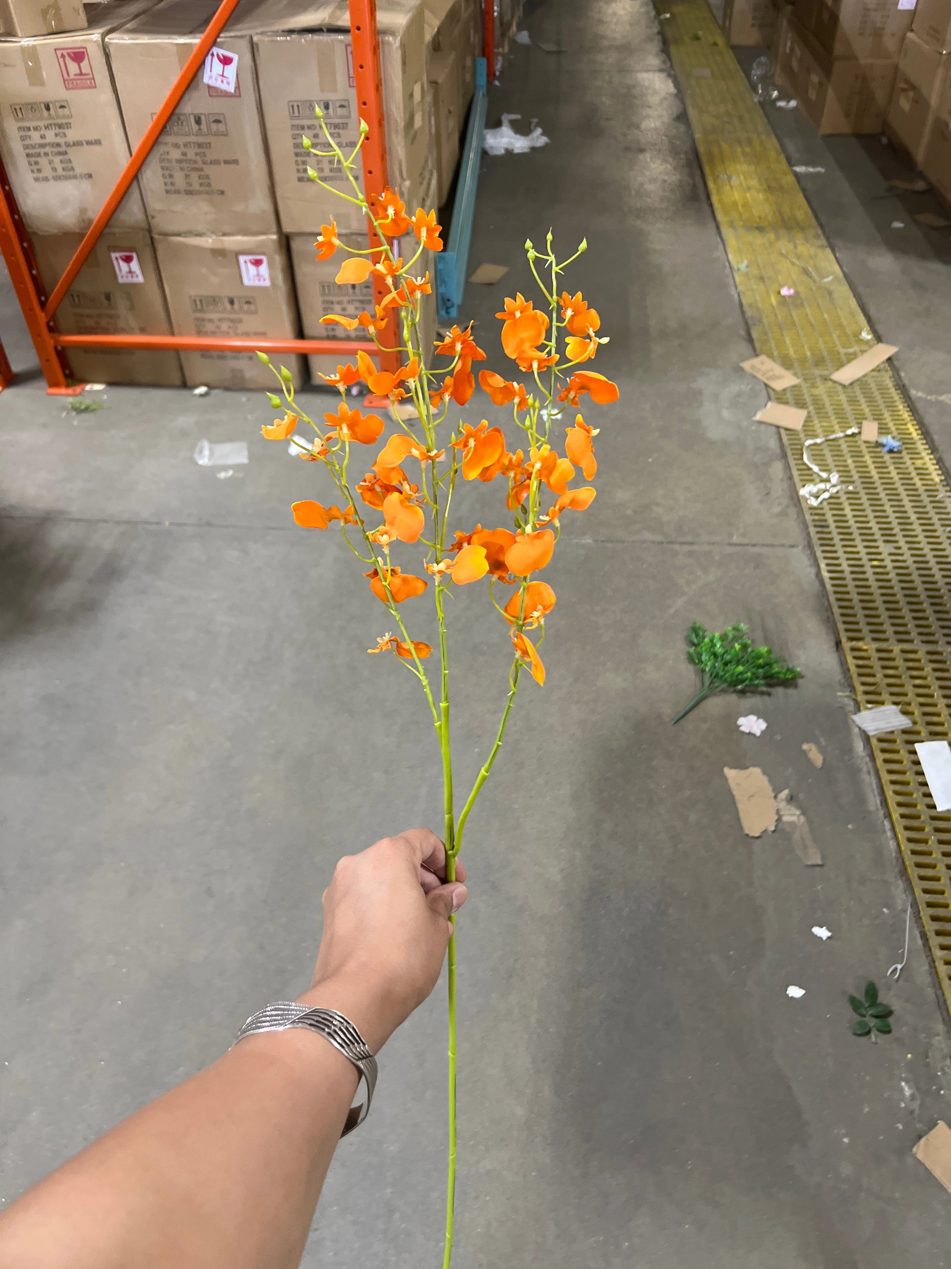 New Artificial Flower Orange Sudden Dancing Lady orchid silk flower