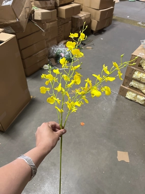 New Artificial Flower yellow Sudden Dancing Lady orchid silk flower realistic flower bouquet  