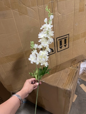 New Artificial Silk flower Delphinium (White) realistic flower bouquet  