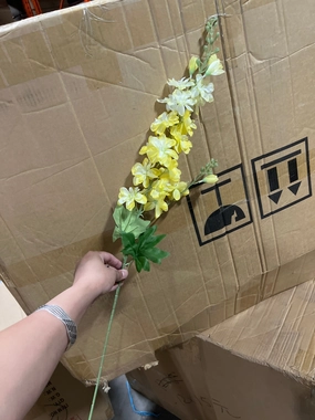 New Artificial Silk flower Delphinium (Yellow) realistic flower bouquet  