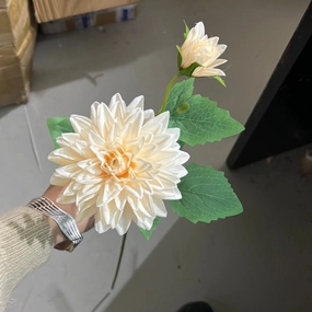 New Blush Dahlia spray(1 head and 1 bud ) artificial flower bouquet  