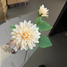 New Blush Dahlia spray(1 head and 1 bud ) artificial flower bouquet  