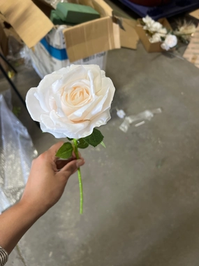 New Blush Empress Single Stem Rose realistic flower bouquet  