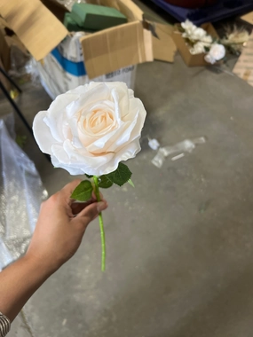 New Blush Empress Single Stem Rose realistic flower bouquet  