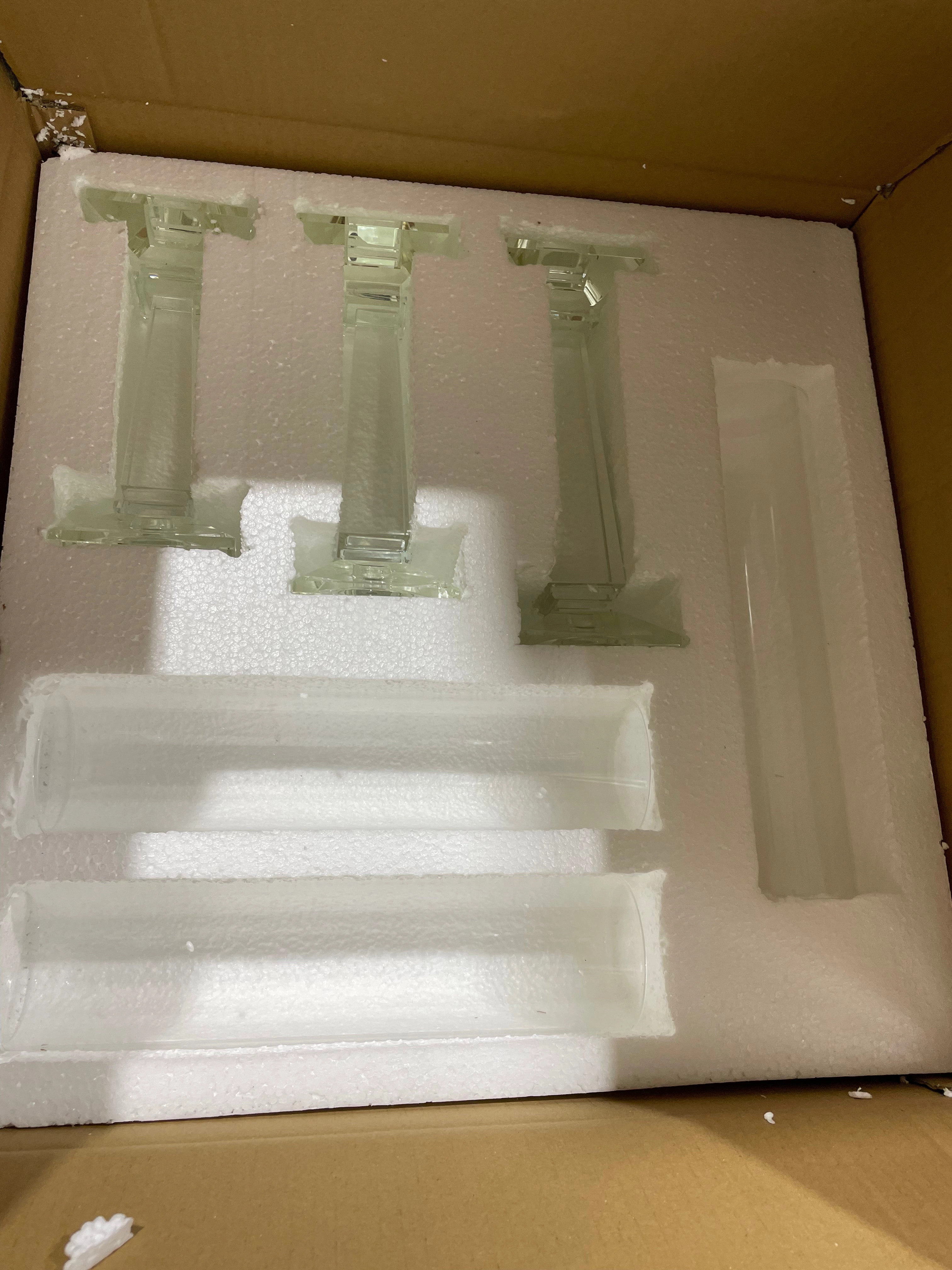 New CRYSTAL Candleholder pillar set of 3