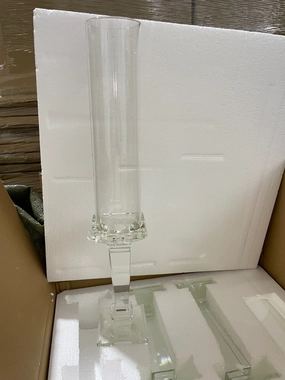New CRYSTAL Candleholder pillar set of 3,aesthetic flower vase