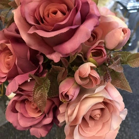 New fall color mixed hot pink Roses Artificial Flower R147 artificial flower bouquet  