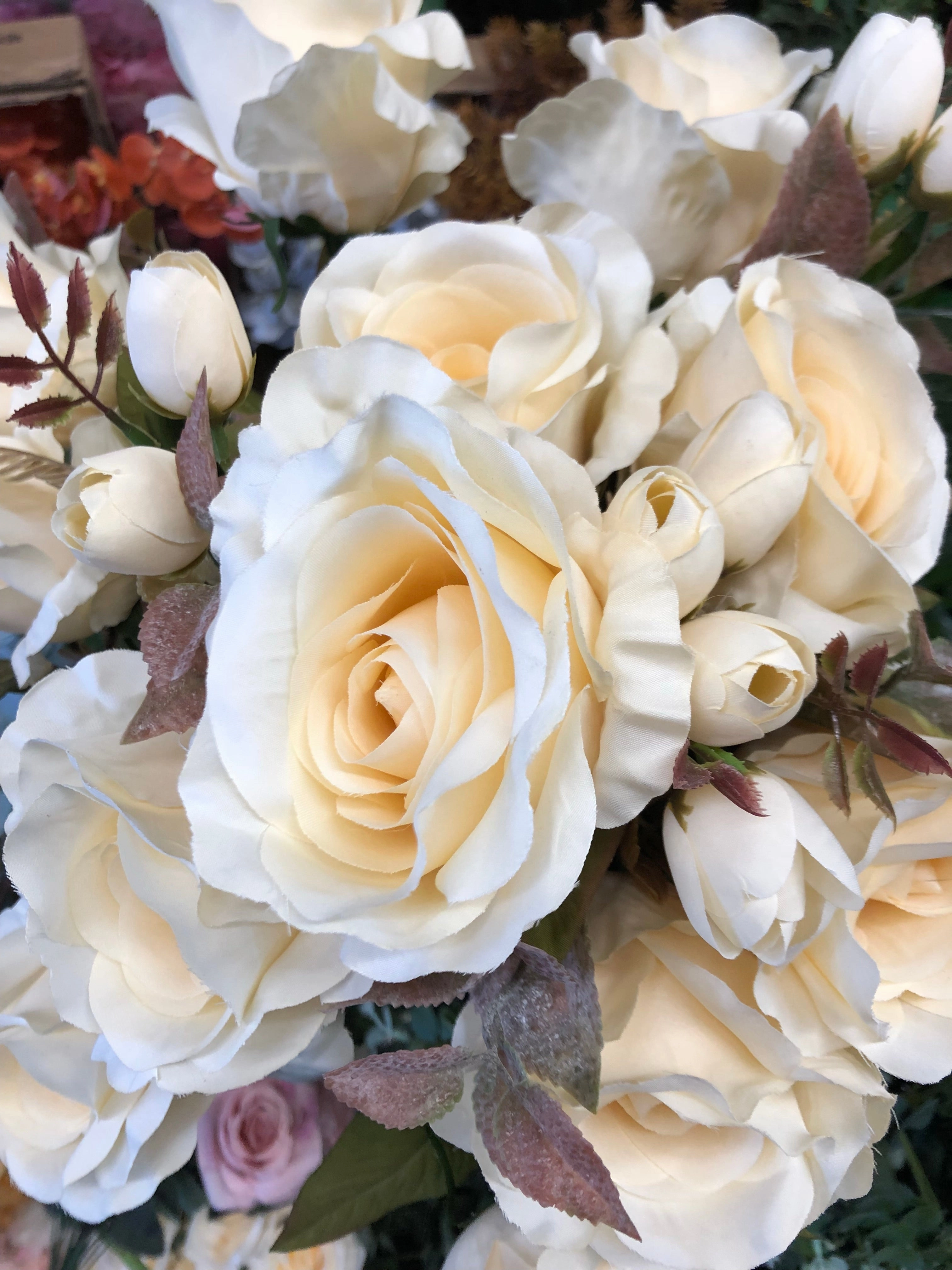 New fall color mixed hot pink Roses Artificial Flower R147