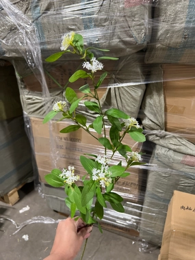 New Green Rose Leaf Spray with berry Artificial flower wedding greenery realistic flower bouquet  