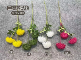 New GREEN trick dianthus filler Pom 3 head artificial flower bouquet  