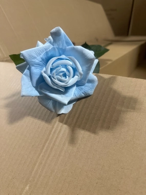 New Light Blue Moist TouchT Open Rose realistic flower bouquet  