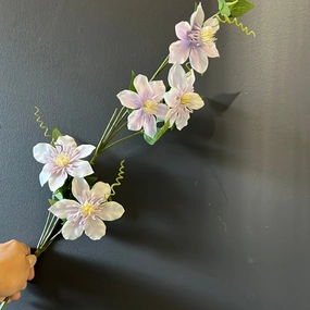 New Long  Single Stem Lilac Clematis Spray realistic flower bouquet  
