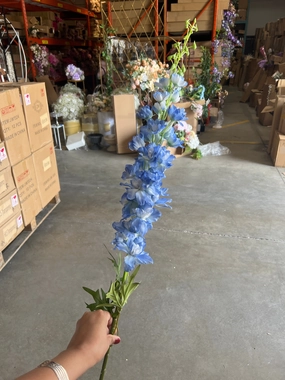New Long Stem Artificial Silk flower Delphinium (Blue) realistic flower bouquet  