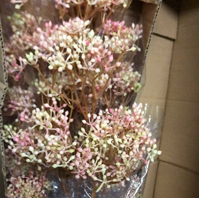 New long stem PINK filler rice realistic flower bouquet  