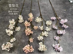New pear blossom for Wedding artificial flower long stem Pink realistic flower bouquet  