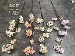 New pear blossom for Wedding artificial flower long stem Pink realistic flower bouquet  