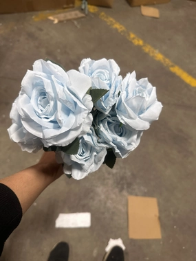 New Rose  Light Blue 7head Empress Roses Artificial Flower large sweet rose artificial flower bouquet  