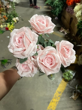 New Rose Pink 7 head Empress Roses Artificial Flower large sweet rose artificial flower bouquet  