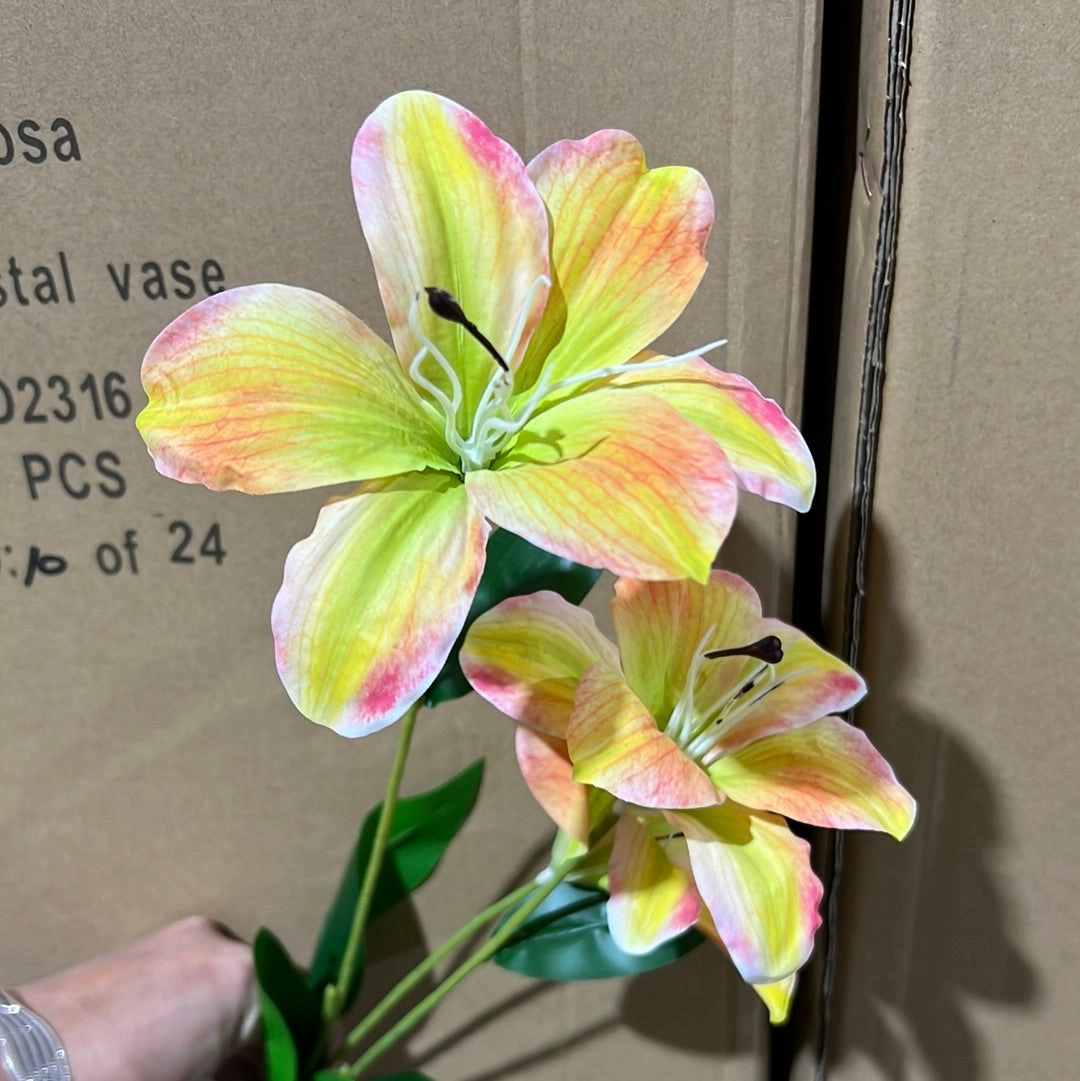 New Small mixed Yellow  Stargazer Lily Artificial flowers realistic flower bouquet  